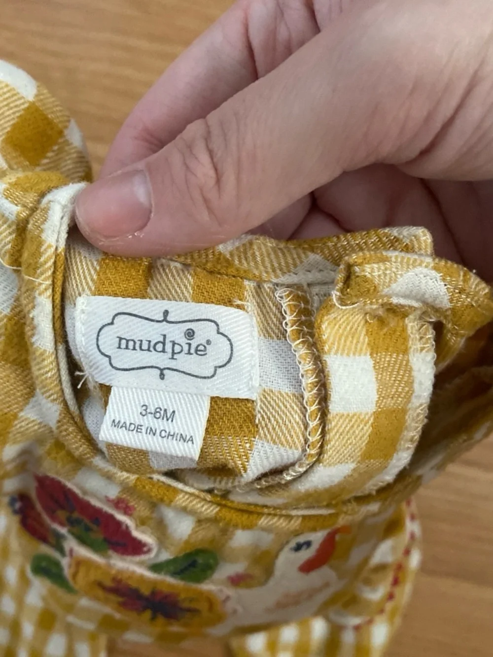 Mud Pie Yellow and White Gingham Baby Dress
